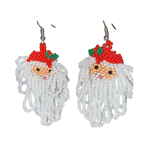 Host Pick 🤟🏻🤘🏻Beaded Jolly Saint Nick Earrings for Pierced Ears - Picture 5 of 9